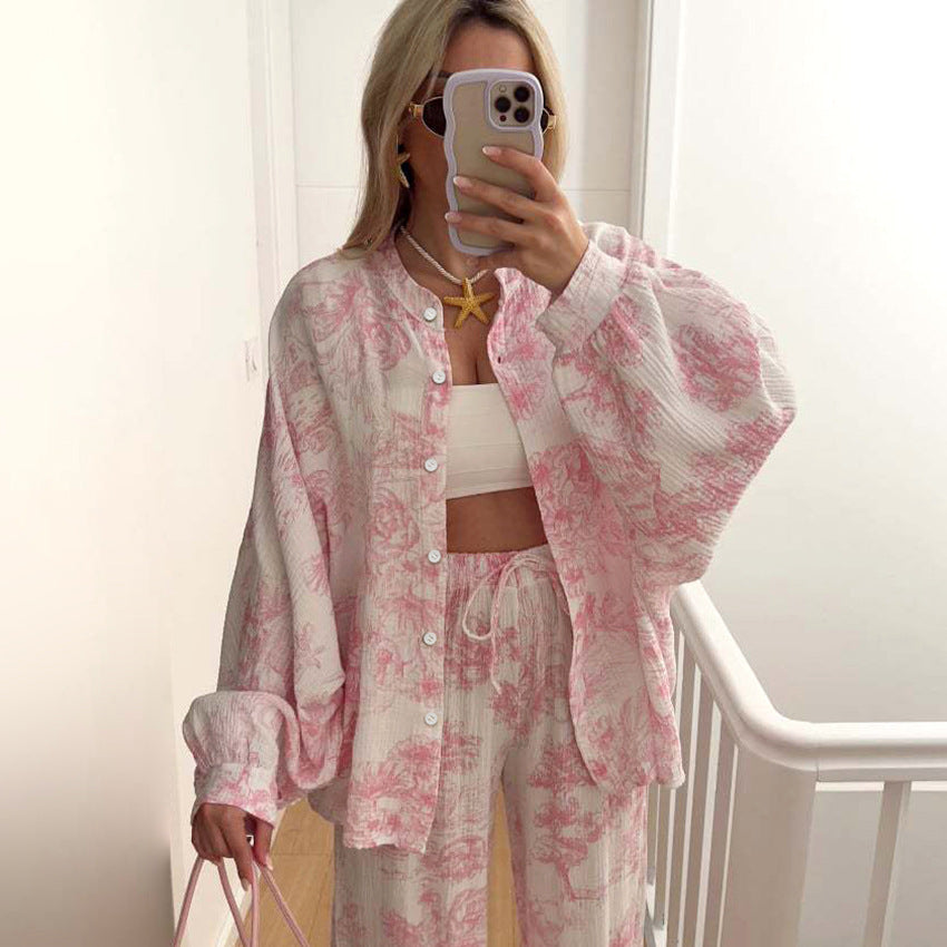 Breathable Long-sleeve Pajamas For Women