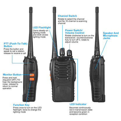 Two Way Radio UHF 16CH 400-470MHZ Long Range