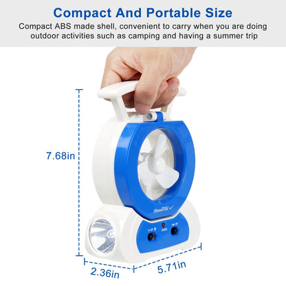 Desk Cooling Fan With 180Degree Adjustable LED Lamp