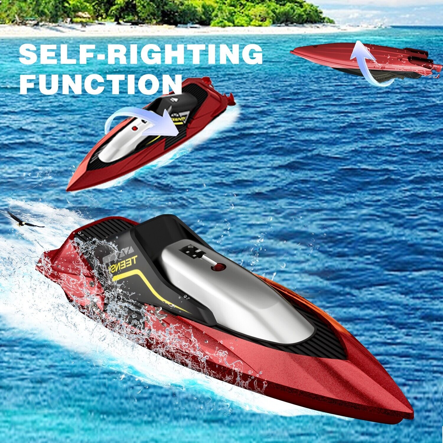 2.4 GHz 20- MPH Racing Boats For Kids