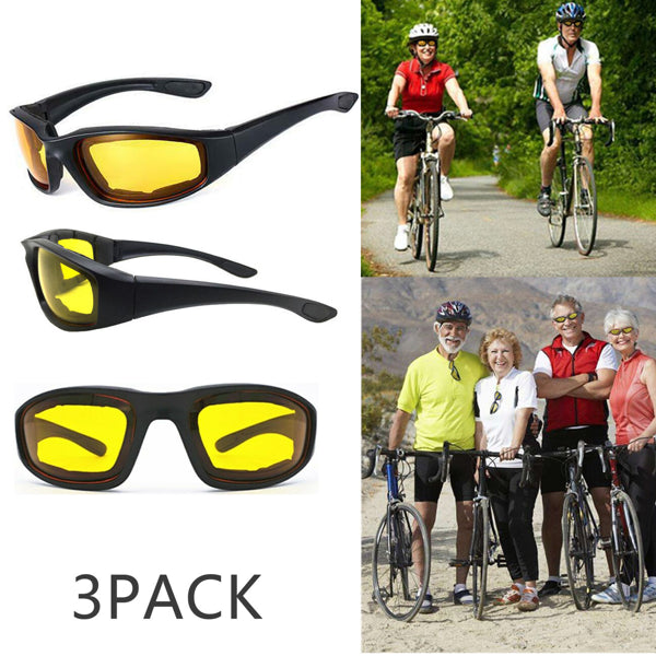 3 Pairs Motorcycle Sports Biker Riding Glasses