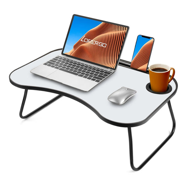 Portable Laptop Desk, Gray And White
