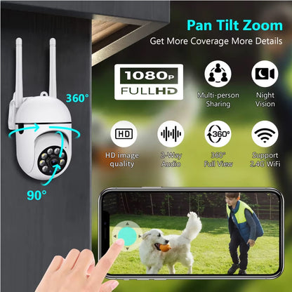 1080P Wi-Fi Home Security CCTV Camera With Night Vision 2.4GHz